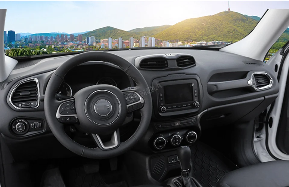SHINEKA автомобильный Стайлинг для Jeep Renegade- ABS 3D приборная панель кондиционер вентиляционное отверстие украшение крышка отделка рамка наклейка