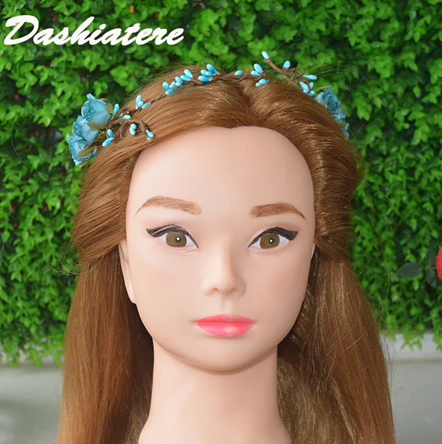 Повязка на голову женская с розами повязка лентой Русалка из ротанга в сельском