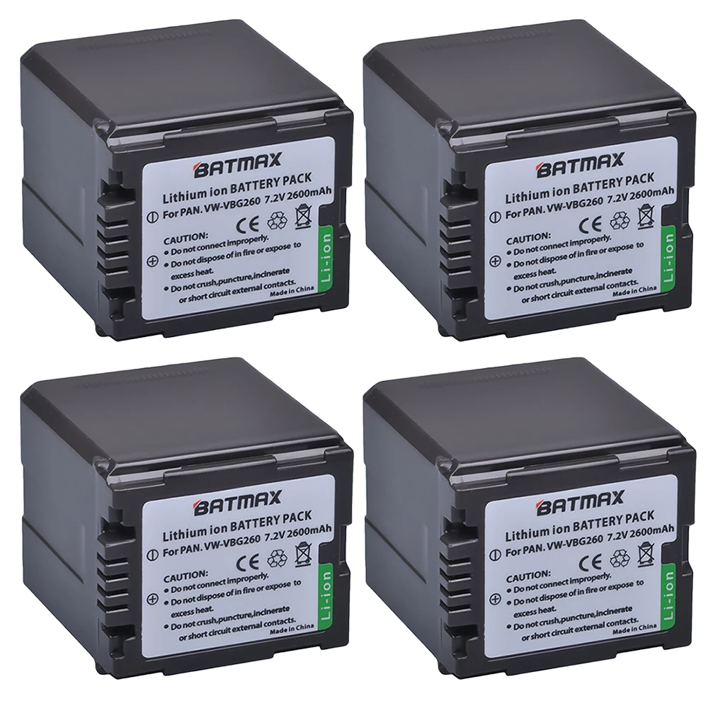 4 шт. VW-VBG260 VW VBG260 VWVBG260 VW-VBG130 VW VBG130 Перезаряжаемые Li-Ion Батарея для цифрового фотоаппарата Panasonic HS250 SDR-SD7 HDC-MDH1 камеры