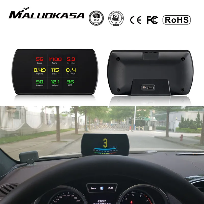 Автомобильный датчик OBD2 HUD Дисплей умный цифровой измеритель HD дисплей GPS