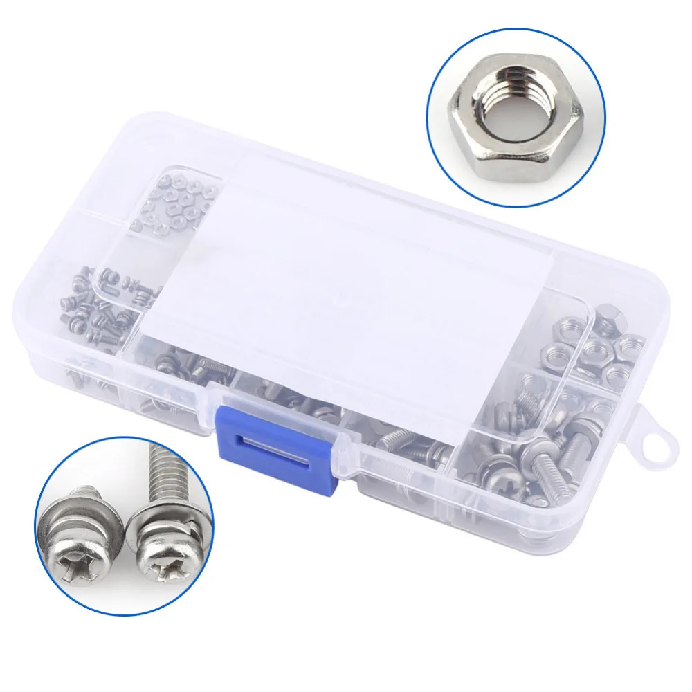 SHGO 160Pcs/комплект M2 M2.5 M3 M4 M5 полукруглой потайной головкой шурупы гайки набор