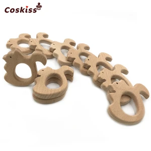 Деревянная Персонализированная подвеска сделай сам из органического бука, деревянная белка, натуральная, ручная работа, детский деревянный Прорезыватель для зубов, для ухода за ребенком