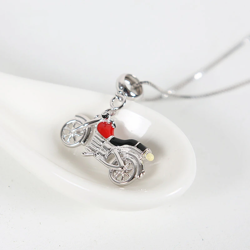 New Authentic 100% 925 Sterling Silver Bead Charm Motorcycle Bike Pendant Enamel Charms Fit Bracelets DIY Women Jewelry | Украшения и
