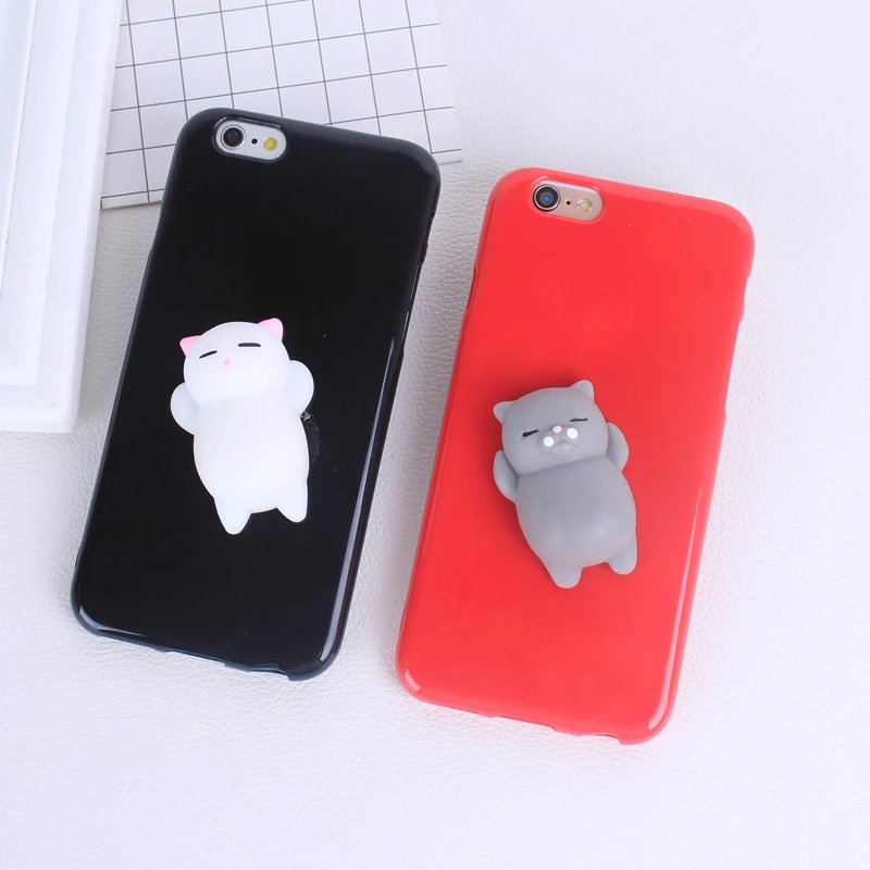 Мягкий чехол для телефона с рисунком в виде животного 3D панда Спящая мягкая кошка