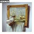 Алмазная живопись-парусная лодка морской пейзаж-полная квадратнаякруглая Алмазная вышивка мозаика сделай сам вышивка крестиком Стразы свадебное украшение