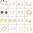 Женские серьги-гвоздики со стрелками Jisensp, простые геометрические серьги с сердечками, 2019