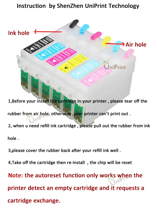 T0801 перезаправляемый чернильный картридж для Epson PX810FW PX820FWD PX830FWD R265 R285 R360 RX560 RX585 RX685