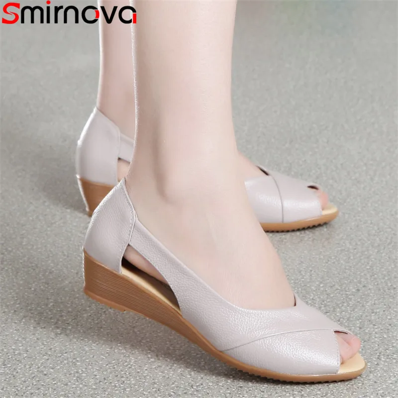 Женские сандалии с открытым носком Smirnova повседневная обувь из мягкой кожи на