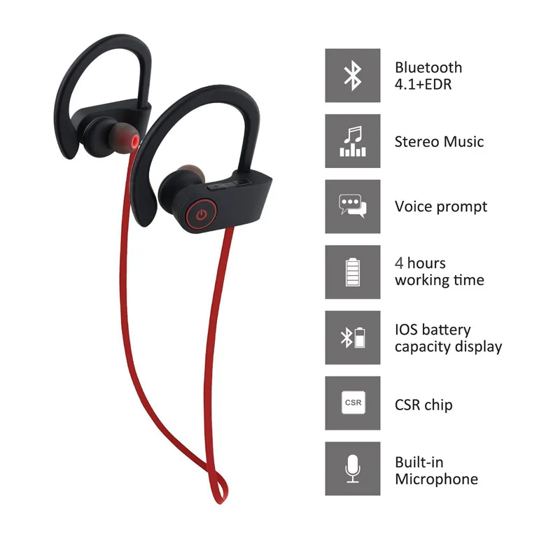 Bluetooth Беспроводные наушники с микрофоном супер бас HD звук спортивные гарнитура