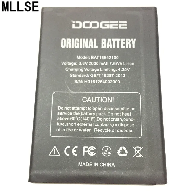 10 шт. MLLSE 2000 мАч батарея для мобильного телефона DOOGEE X9 mini BAT16542100|battery for doogee|battery
