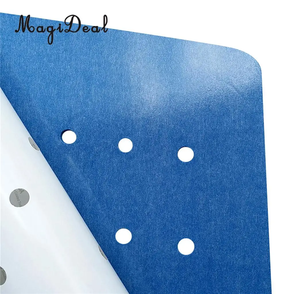 6 Pieces Surfboard Traction Pad Full Deck Grips Stomp Pads Decoration+3M Adhesive Gray/Blue