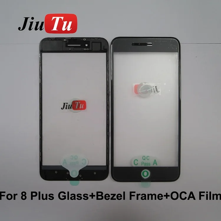 Оригинальное внешнее стекло со средней рамкой + OCA Flim для iPhone 7 8P 7P 8GCracked LCD Repair Fix JiuTu