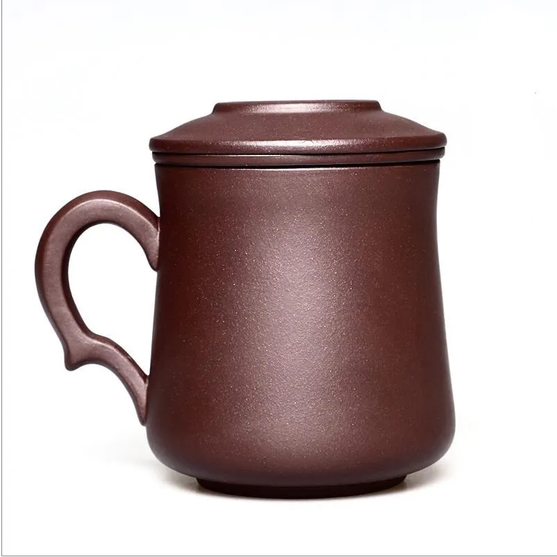 

Chip tea cup Yixing Large Size Purple Clay Tea Cup With Cover 420ml Purple Teacup Grit Tea Set On Sale Chinese Teacup