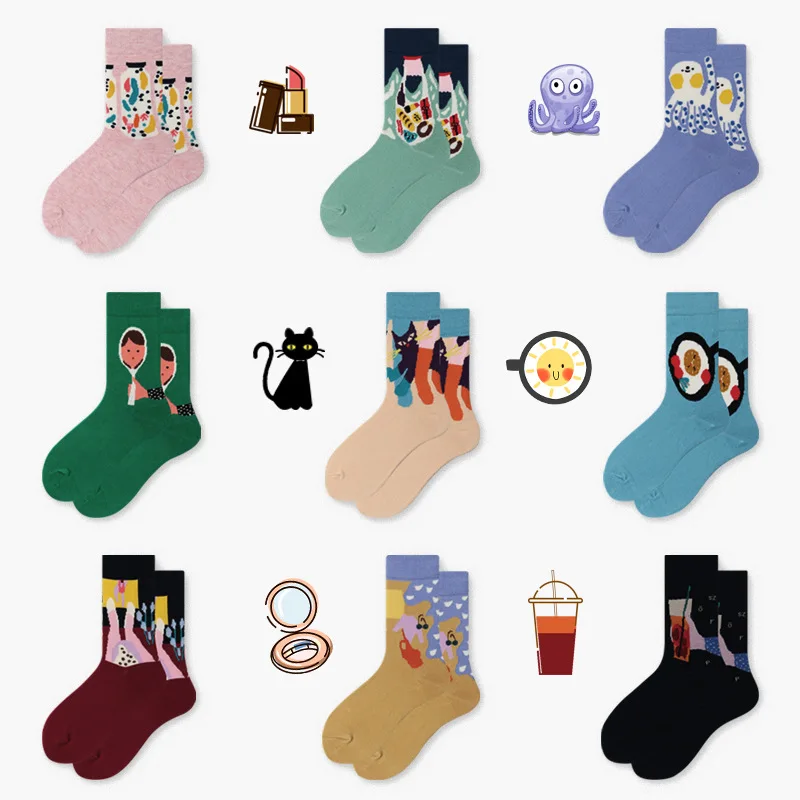 SP & CITY/хит продаж женские Носки с рисунком из мультфильма Ins Style хлопковые забавные