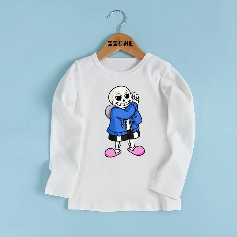 Футболка с принтом Skull Brother Undertale для мальчиков и девочек детская повседневная
