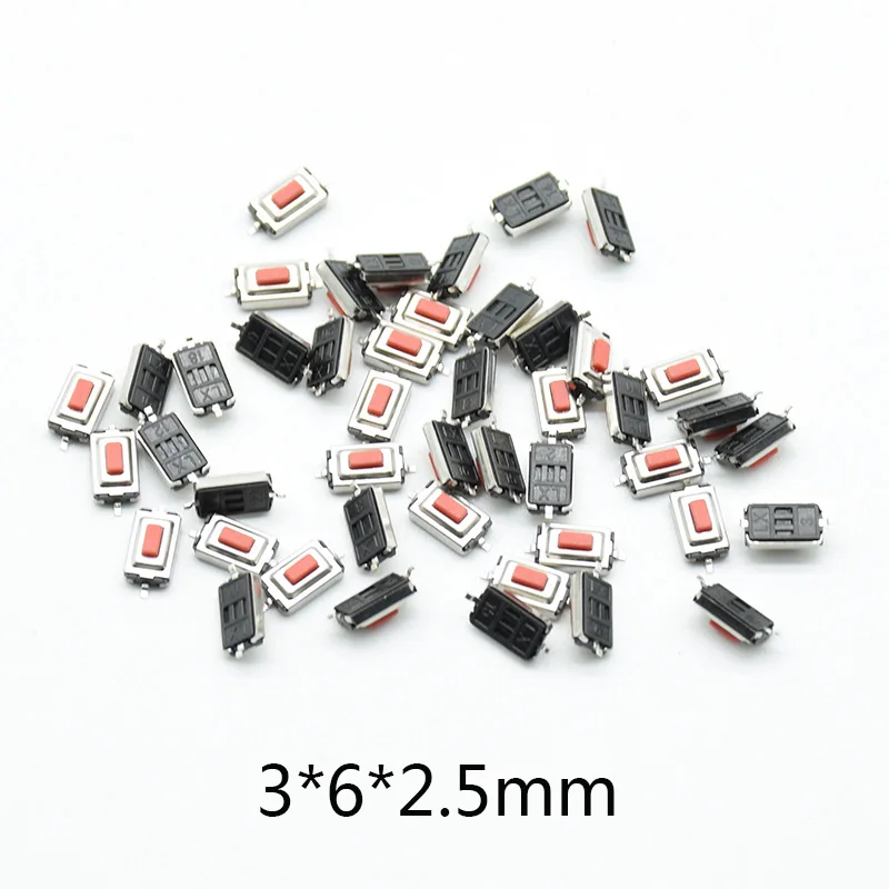 100 шт. сенсорный мини-микропереключатель Tact 3x6x2 5 мм 3*6 * SMD желтая красная черная