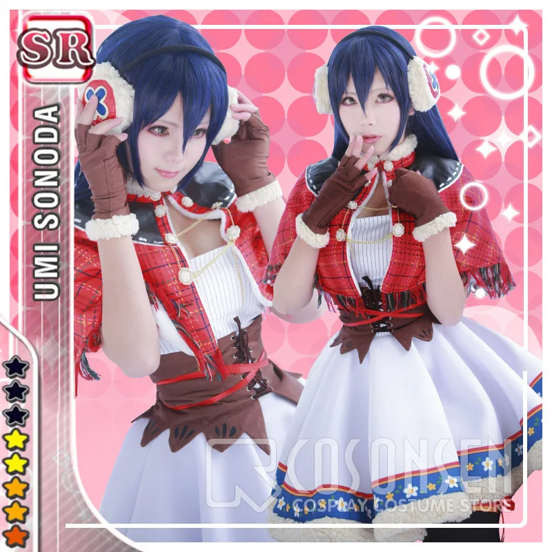 Косплей ONSEN Love Live Snow Mountain рождественское Пробуждение Umi Sonoda Костюм Полный