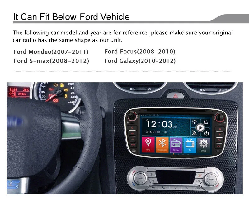 Автомагнитола Eunavi 7 дюймов 2 DIN для Ford focus Mondeo S max Kuga GPS навигация с HD экраном Canbus