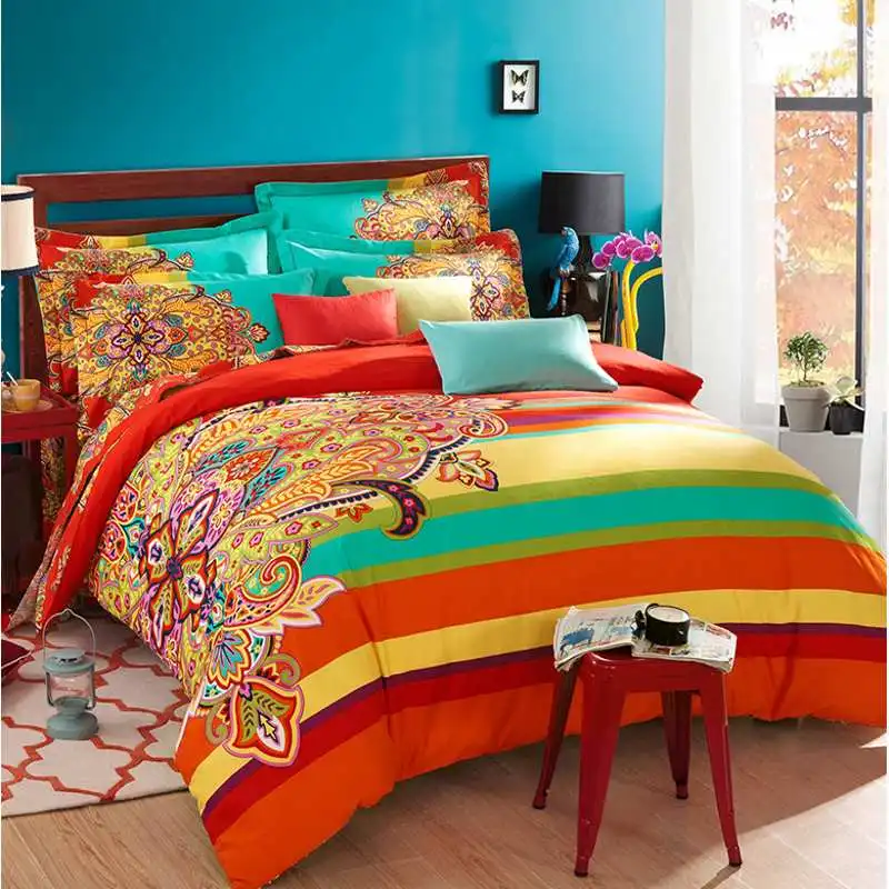Роскошные boho постельного белья Королева king size постельное белье в богемном стиле