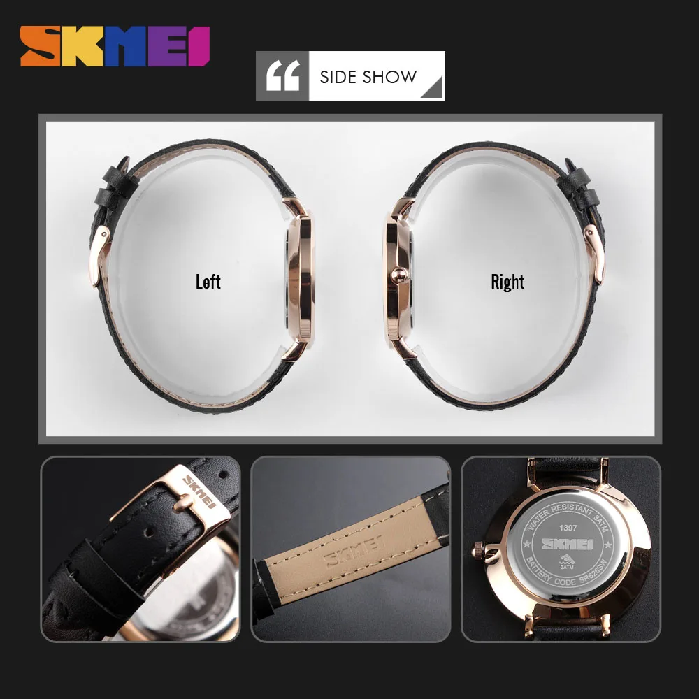 Skmei женские кварцевые montre femme классические часы с кожаным ремешком для отдыха