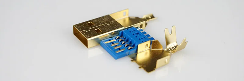 1 шт. позолоченный USB3.0 USB A USB B разъем джек хвост Sockect Разъем Порт Sockect для HiFi аудио оборудования DIY три части