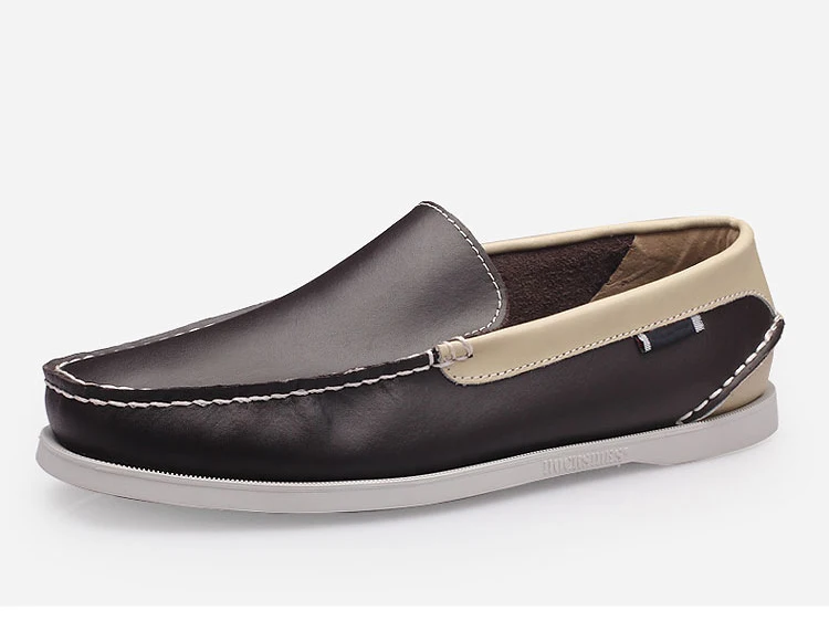 Zapatos De Barco/мужские лоферы без шнуровки; повседневная мужская обувь для плаванья; мужские водонепроницаемые мокасины из натуральной кожи; 3#15/15D50