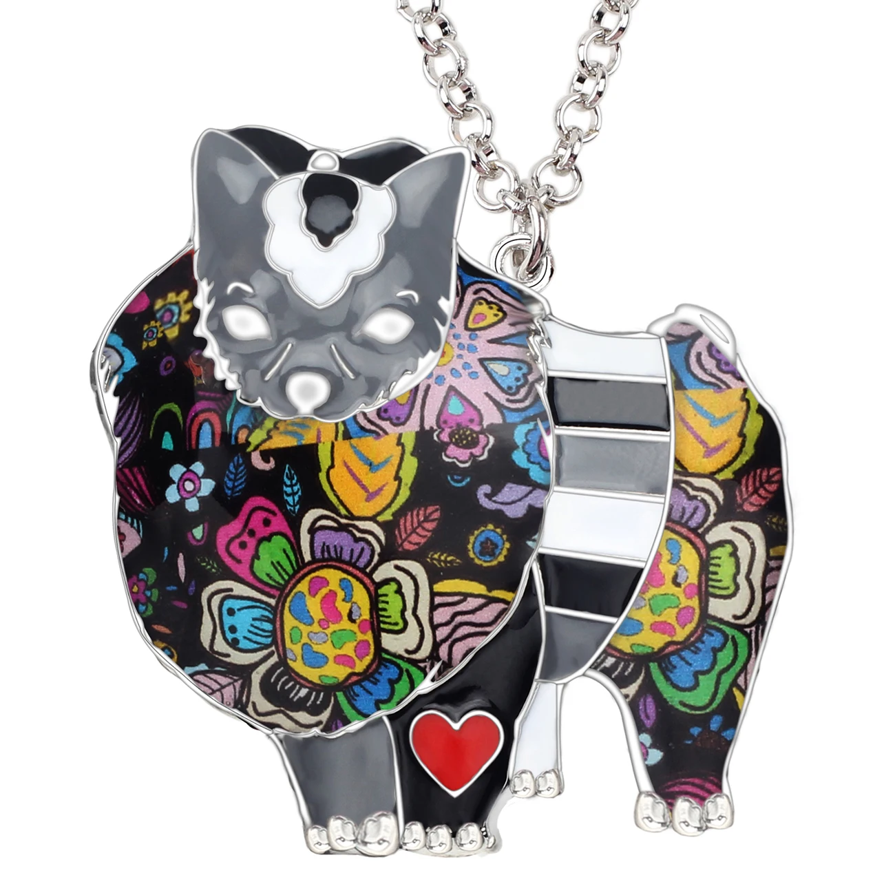 WEVENI Statement Enamel Alloy Pomeranian Dog Necklace Chain Jewelry For Women Girls Pet Lovers Gift Accessories Wholesale Bijoux | Украшения