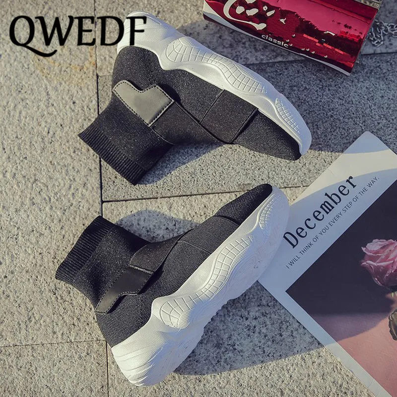Обувь на платформе спортивная обувь 2019 новые дышащие стрейч FabricTenis Feminino