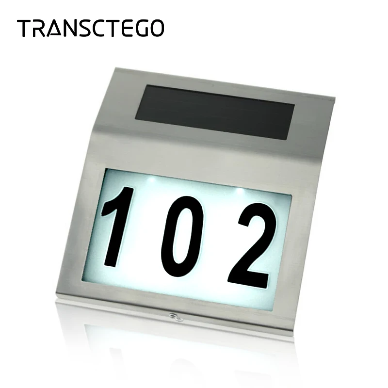 

Led Solar Light Outdoor Doorplate Lamp House Number Wall Night Lamps For Garden Battery Waterproof Stainless Steel Solar Lights