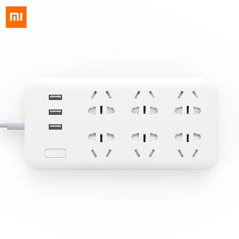Xiaomi Mijia power Strip 2A Быстрая зарядка 3 USB удлинитель 6 Стандартный гнездовой адаптер