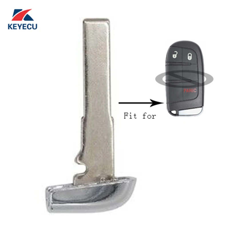 KEYECU 10X Replacement Smart Emergency Insert Uncut Blade Blank for Jeep Rnengade Fiat 500X 2015-2018 M3N-40821302 | Автомобили и