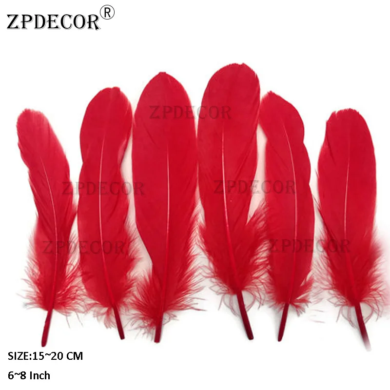 Zpdecor гусиные перья сатинет незакрепленные 15 20 см/6 8 дюймов ремесла карнавал