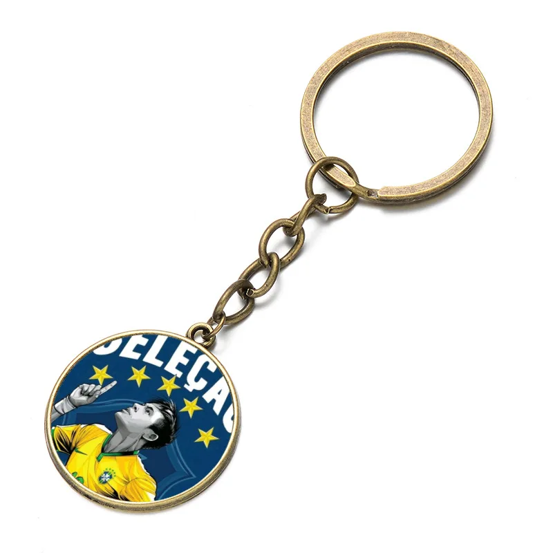 SONGDA World football Брелок с рисунком из игры Neymar Бразилия звезда футбола мультфильм искусство фото стекло кабошон брелок сезон коллекции