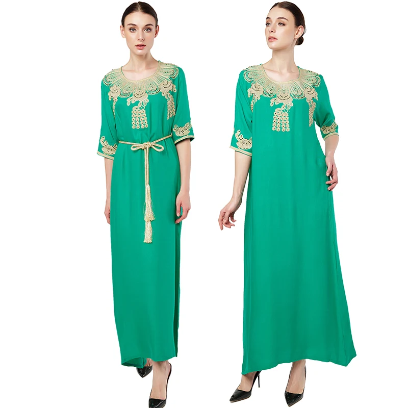 Женское длинное платье макси в богемном стиле винтажное туника мусульманский