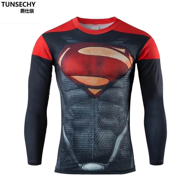 2016 Сжатия рубашка мужчин marvel мстители супергероя футболка фитнес мужчины с