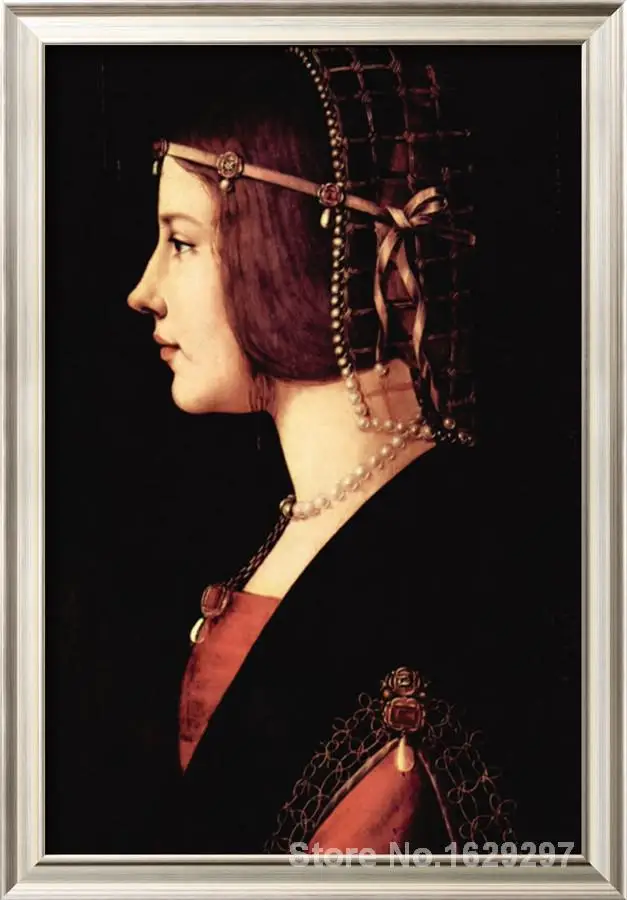 Картины для гостиной стены леди Beatrice D Este Leonardo Da Vinci высокое качество ручная