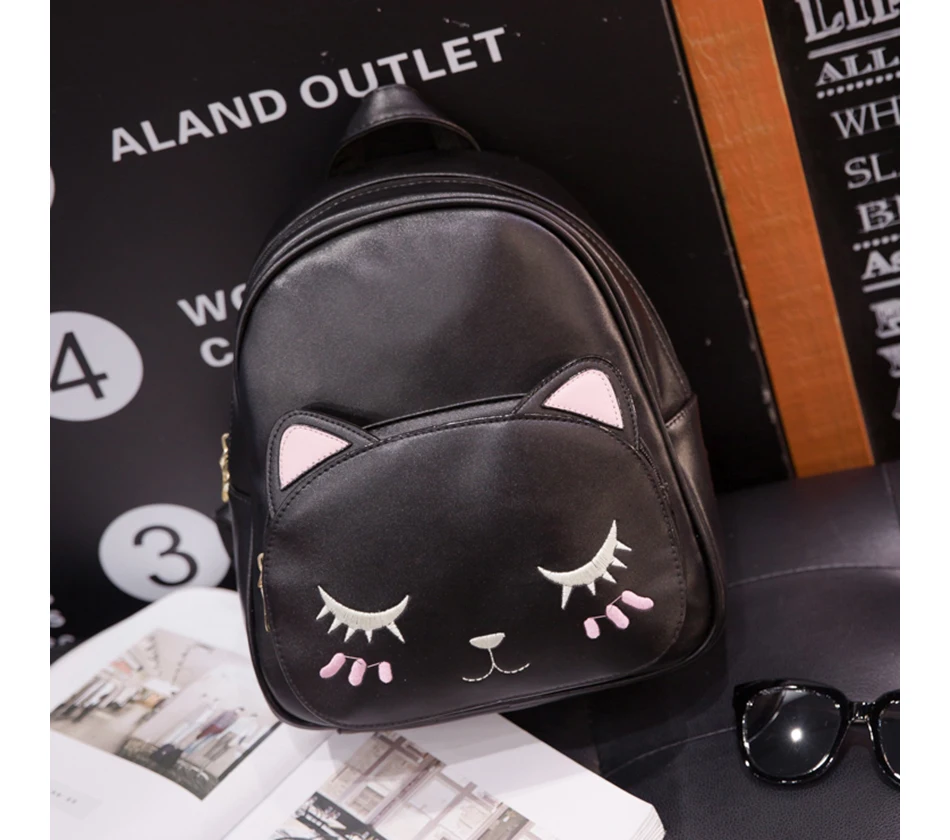 Wellvo Cat Рюкзак для женщин высокое качество из искусственной кожи сумки на плечо мода элегантный дизайн прекрасный стиль школы путешествия Mochila XA265WB