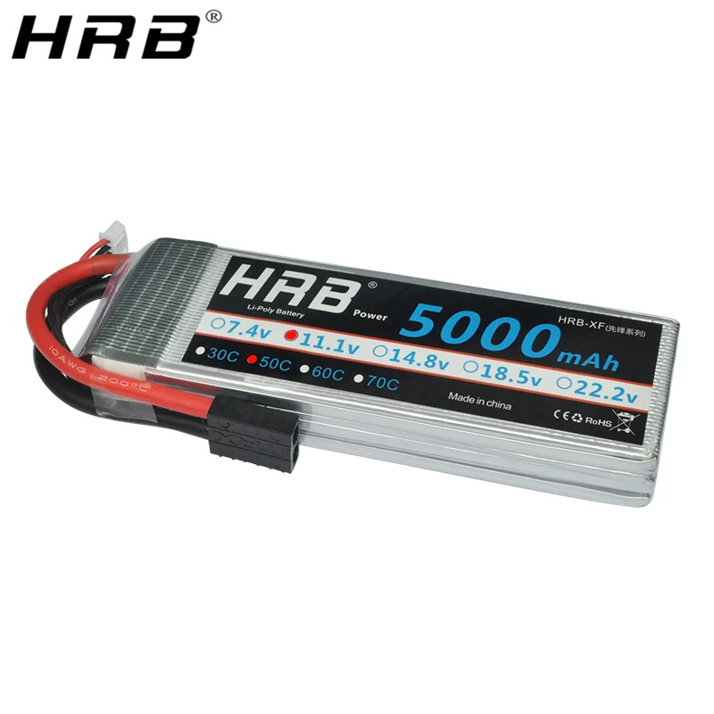 HRB 3S 11,1 V Lipo батарея 5000mah TRX T Deans XT60 XT90 EC5 50C для Slash 4X4 TRX-4 гусеничный автомобиль FPV Самолет Дрон лодка RC запчасти