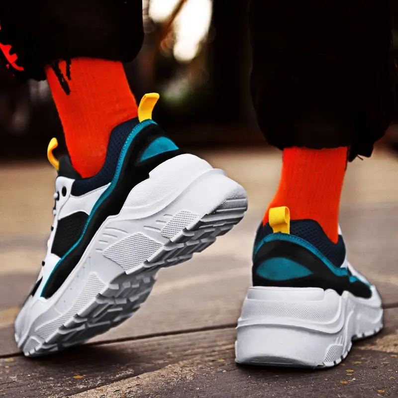 Харадзюку zapatillas hombre Deportiva массивные кроссовки, мужские кроссовки, спортивная женская спортивная обувь, мужская обувь на толстой подошве белого цвета для папы A-241