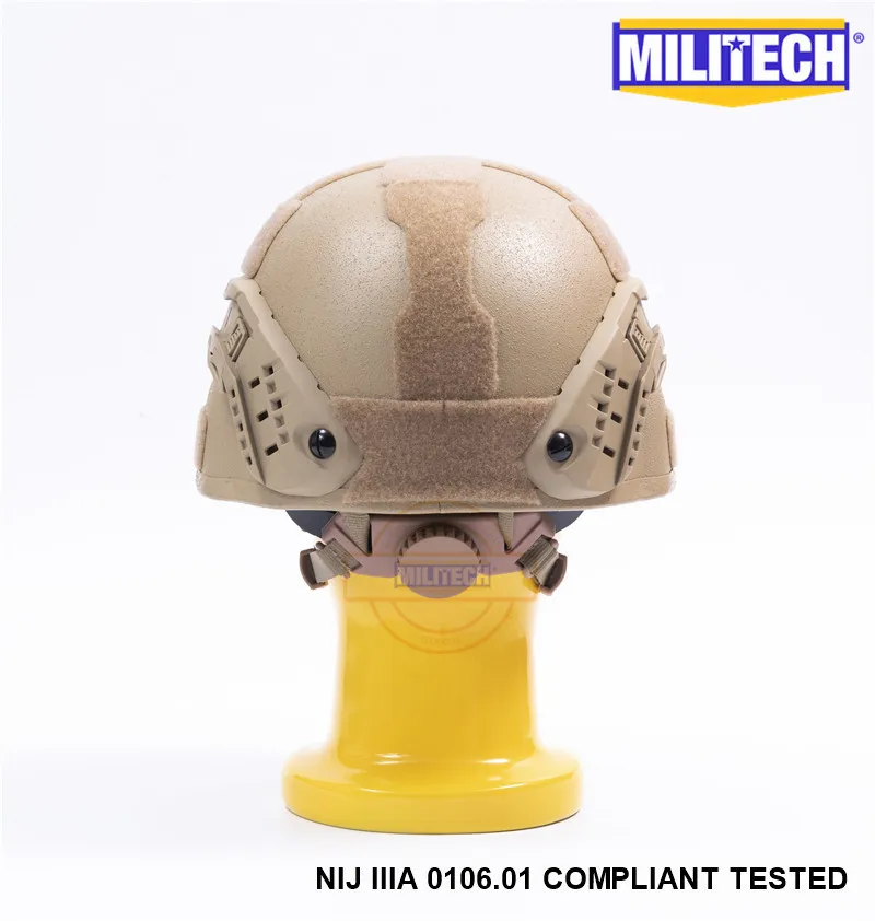 MILITECH Desert Earth MICH NIJ level IIIA 3A Tactical Bulletproof Aramid Helmet ACH ARC OCC Dial Liner Aramid Ballistic Helmet