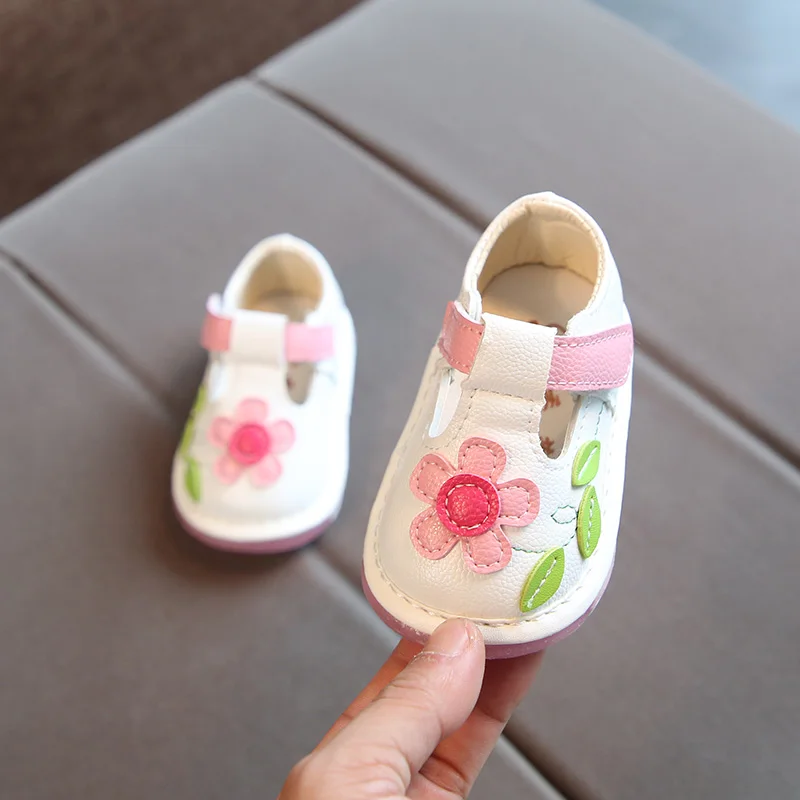 Туфли детские кожаные с цветами на мягкой подошве возраст 0 1 2 года|baby shoes|leather