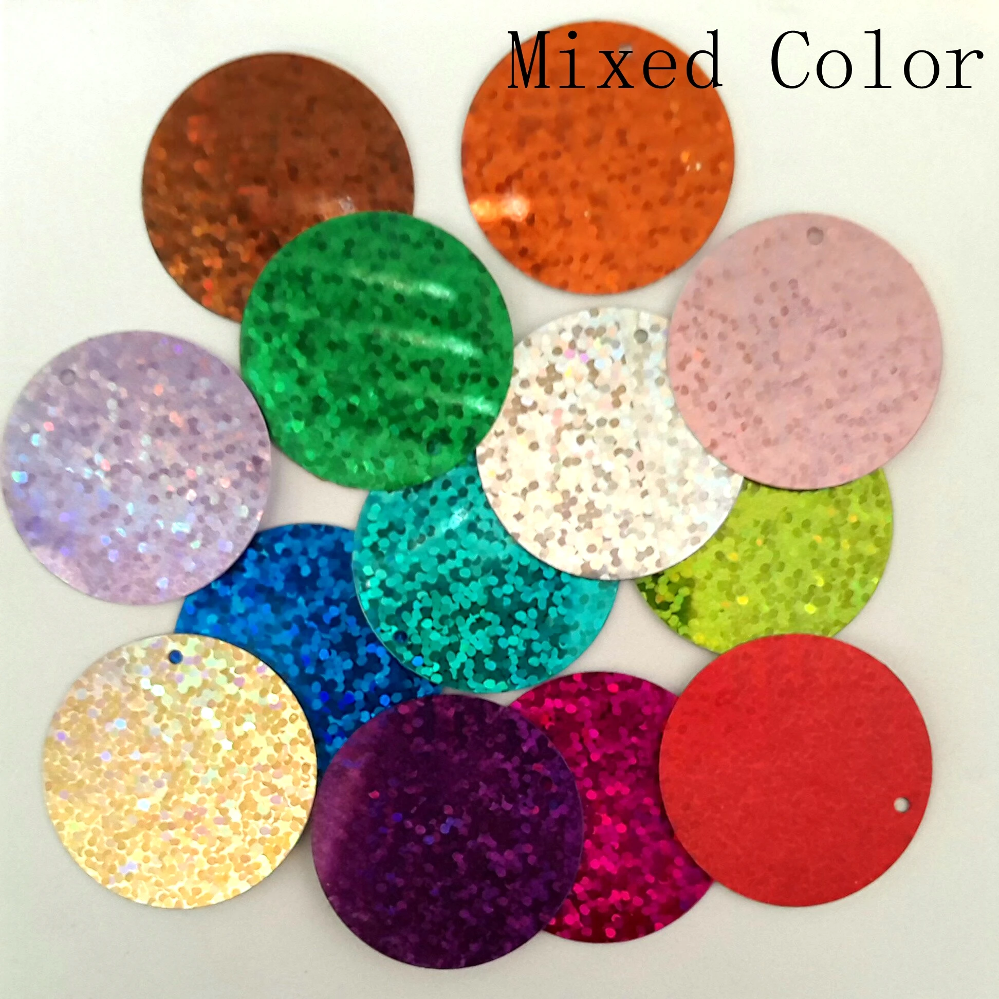 Большие плоские и круглые лазерные блестки диаметром 30 мм сверление для