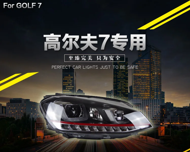 AKD автомобильный Стайлинг для VW Golf 7 фары Golf7 светодиодный налобный фонарь GTI дизайн DRL Hid головной фонарь Ангел глаз биксеноновый луч аксессуары