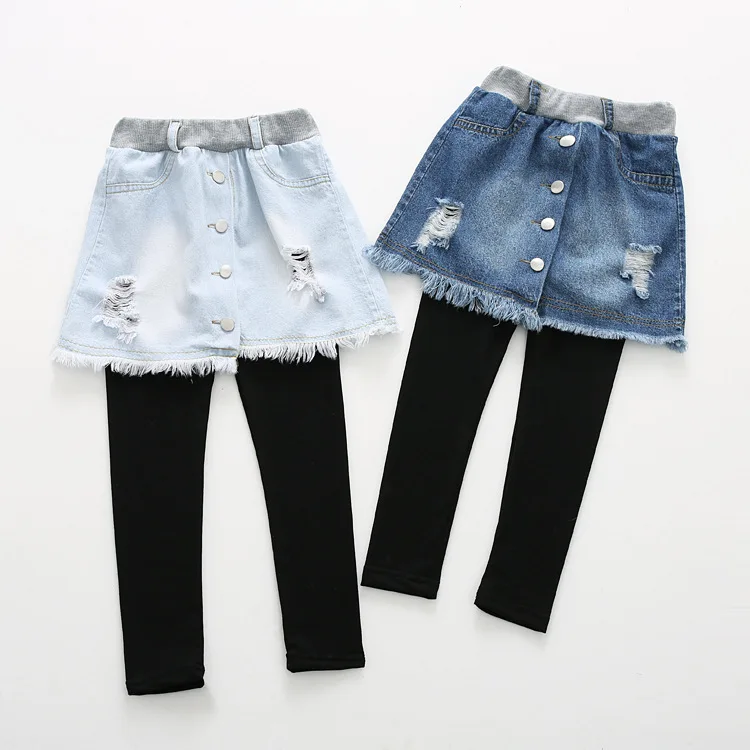 

Girls Pants Kids Leggings 3-8Y Children Clothing Autumn Cotton Leggings Warm Baby Girl Skirt-pants High Quality Denim Skirts