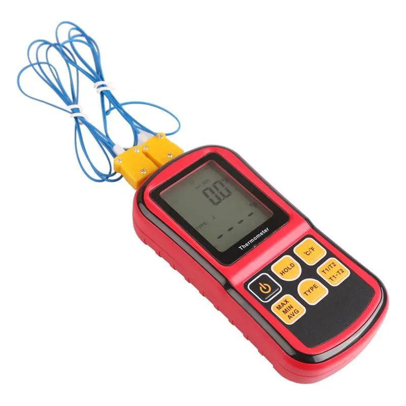 -50~300C Precision Thermocouple Thermometer Dual-channel Digital Temperature Meter For K/J/T/E/R/S/N LCD Termometro Tools GM1312 |