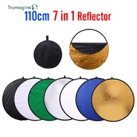 43inch 110cm 7 in 1 portable collapsible light round diffuser photography reflector for studio multi photo disc white neewer gol