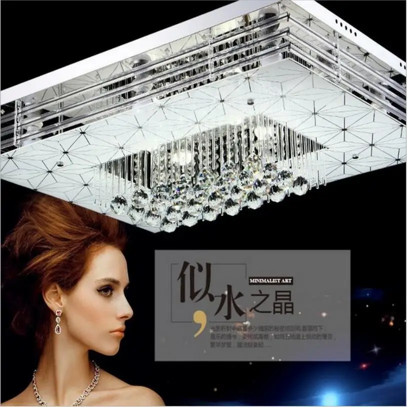 LED living room lighting rectangular crystal blue red modern simple ceiling lamp bedroom study low voltage | Лампы и освещение