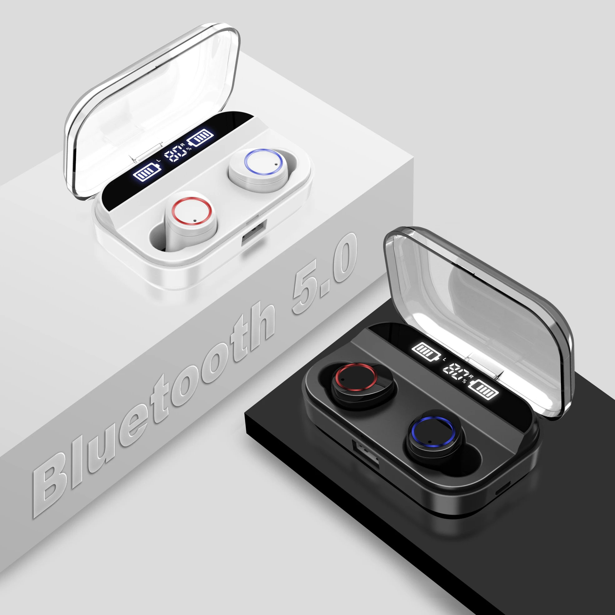 X11 Double Digital Display Wireless Bluetooth Headset IPX7 Waterproof 5.0 with 3500mAh Charging Box Earphone | Электроника