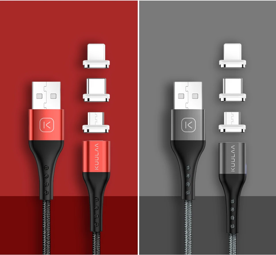 KUULAA Магнитный кабель Micro USB C адаптер быстрой зарядки для iPhone Xiaomi huawei зарядное устройство магнит Быстрая зарядка usb type C USB шнур