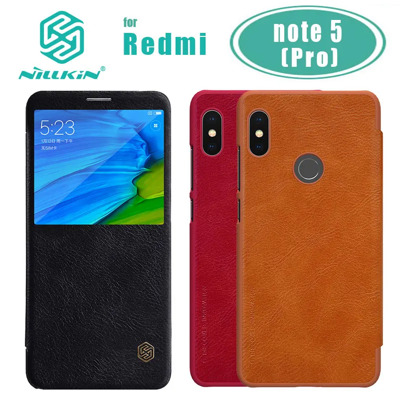 Для Xiaomi Redmi note 5 Чехол note5 глобальная Версия задняя крышка чехол, роскошный флип-Бумажник кожаный чехол Nillkin Redmi note 5 pro Чехол